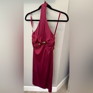 Roberto Cavalli Vintage Halter Dress Gold Snake Backless Size 44